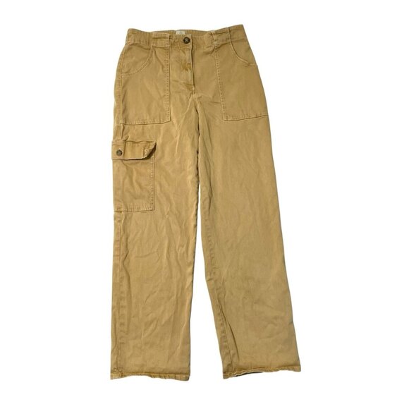 JOIE Cargo High Rise Utility Straight Leg Pants Streetwear Camel Brown size 8 - Picture 1 of 9